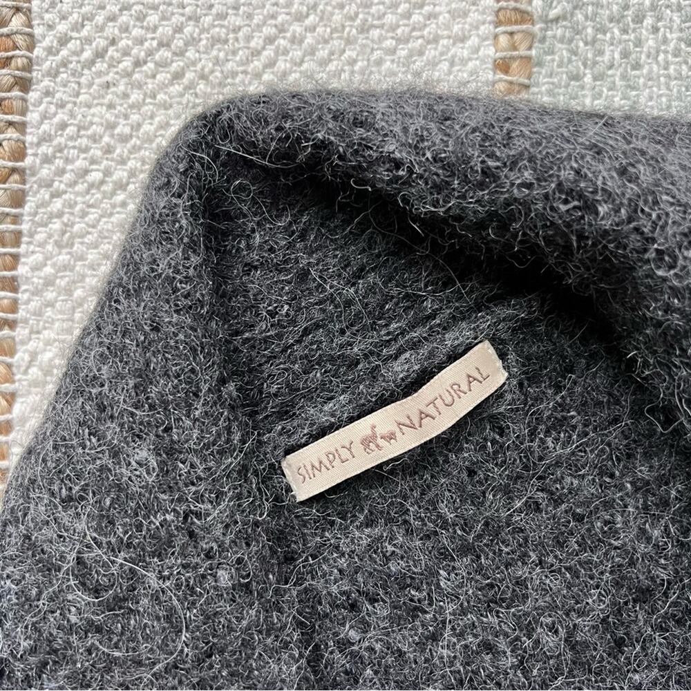 Simply Natural Grey Alpaca Acrylic Open Front Cardigan Sweater Women’s Size S-M - Picture 7 of 9